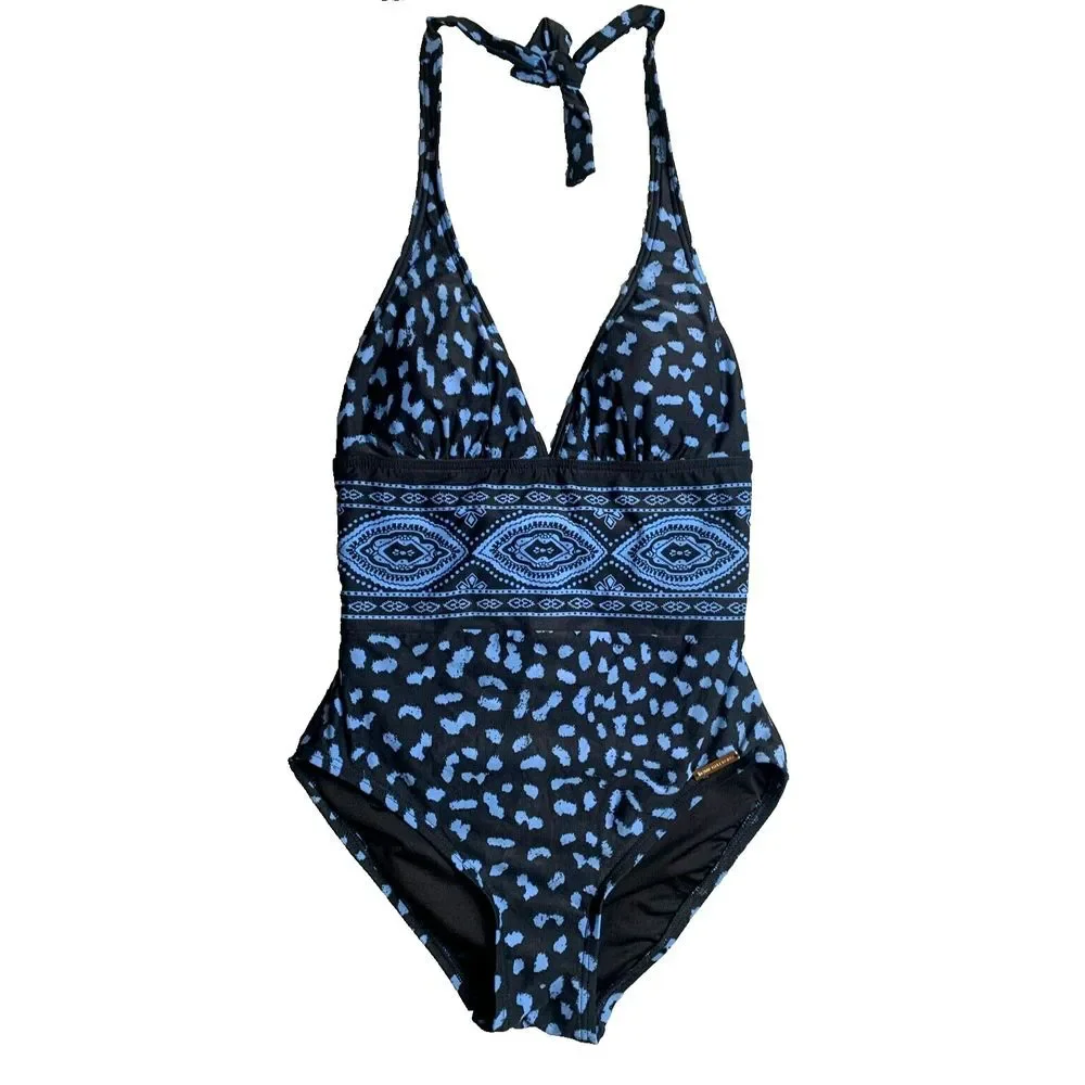 Michael Kors One Piece Swimsuit Womens‎ 4 Black Cruise 2020 Halter Swimwear NWT